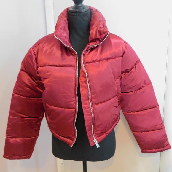 7 For All Mankind Women's Lined Puffer Jacket Coat Red  Small New - Picture 2 of 11